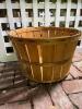 Large Wooden Bushel Basket with Wire Handles