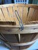 Large Wooden Bushel Basket with Wire Handles - 4