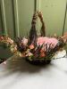 Decorative Basket with Faux Flowers and Handle
