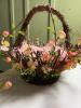 Decorative Basket with Faux Flowers and Handle - 2