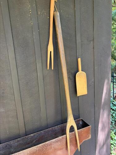 Primitive Wooden Hay Forks and Feed Scoop