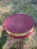 Red Tin Tub with Folk Art Floral Band - 5