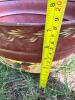 Red Tin Tub with Folk Art Floral Band - 6