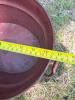 Red Tin Tub with Folk Art Floral Band - 7