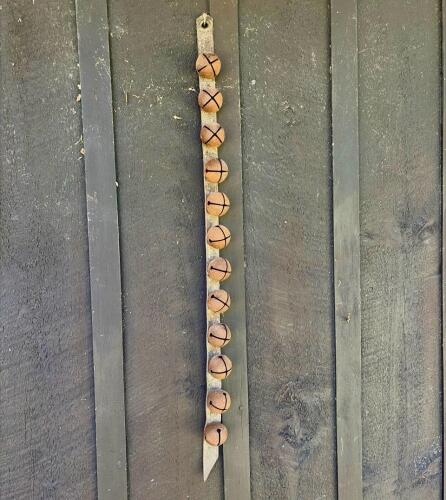Antique Sleigh Bells on Leather Strap