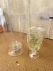 Trio of Clear vases and Painted Vase
