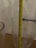 Trio of Clear vases and Painted Vase - 5