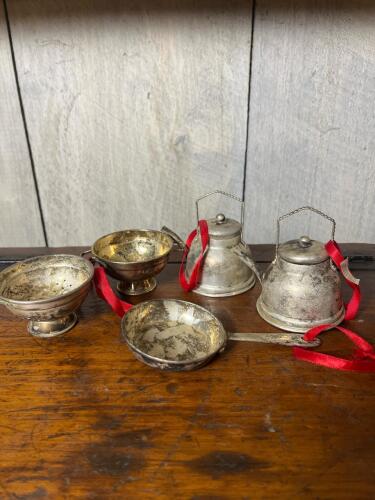 Lot of Silverplated Miniature Ornaments
