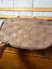 Woven Oak Picnic Basket with Hinged Lid and Dual Handles - 4