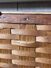 Woven Oak Picnic Basket with Hinged Lid and Dual Handles - 7
