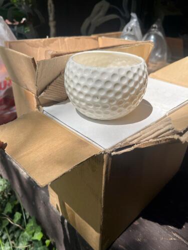 Lot of 8 White Ceramic Planters