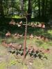 Metal Leaf Plant Stand in Rustic Style