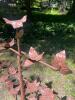 Metal Leaf Plant Stand in Rustic Style - 3