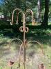 Wrought Iron Rust-Finish Candle Holder with Scrollwork Arms - 3