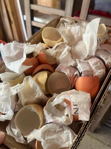 Decorative Ceramic Eggshell Halves