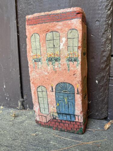 Hand Painted Decorative Brick With Building Facade Art