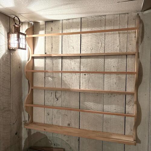 Wooden Three-Tier Wall Display Shelf