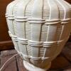 Ceramic Table Lamp With Basketweave-Style Base - 4