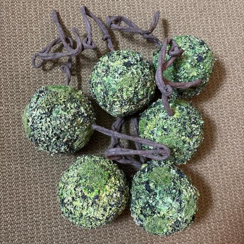 Six Decorative Faux Moss Hanging Balls