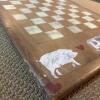 Wood Folk Art Checkerboard Game Board - Farm Animal Motif - 3
