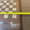 Wood Folk Art Checkerboard Game Board - Farm Animal Motif - 6