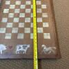 Wood Folk Art Checkerboard Game Board - Farm Animal Motif - 7