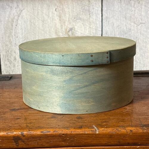 Round Blue Shaker-Style Wooden Pantry Box