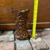 Trio of Brown Embossed Ceramic Pitchers With Grapevine Motif - 4