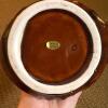 Trio of Brown Embossed Ceramic Pitchers With Grapevine Motif - 5