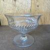 Cut Glass Dessert Cups and Plates with Etched Leaf Pattern - Twelve Piece Set - 3