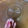 Cut Glass Dessert Cups and Plates with Etched Leaf Pattern - Twelve Piece Set - 6