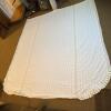 Sibyl Shepard Queen Size White Bed Sheet Top With Lace Trim - 2