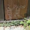 Pair of Wire Frame Metal Garden Stake Figures