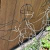 Pair of Wire Frame Metal Garden Stake Figures - 2