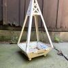 White Painted Metal Planter with Pyramidal Trellis - 5