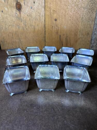 Silver Plated Art Deco-Style Individual Salt Cellars