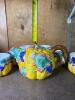 Nantucket Majolica-Style Pumpkin Teapot with Cups - 6