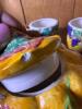 Nantucket Majolica-Style Pumpkin Teapot with Cups - 7