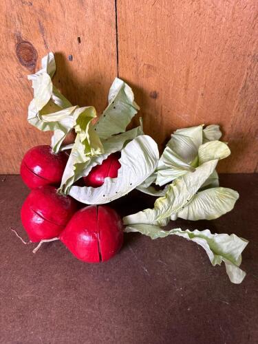 Vintage Faux Radishes with Leaves