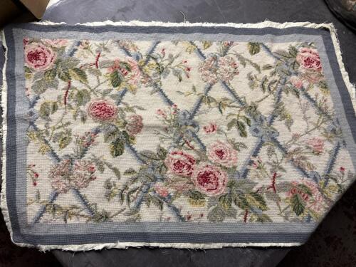 Floral Needlepoint Tapestry Panel in the Manner of Aubusson