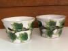 Pair of Majolica-Style Leaf Motif Ceramic Planters