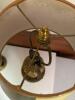 Pair of Floral Table Lamps with Striped Shades - 4