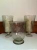 Trio of Etched Glass Candle Holders