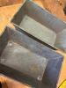 Set of Rectangular and Flared Patinated Metal Planters - 9