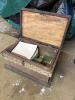 Antique Wooden Chest Filled with Assorted Ceramic Tiles - 4