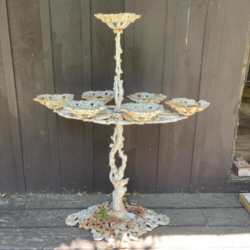 Vintage Cast Iron Victorian-Style Multi-Tier Plant Stand