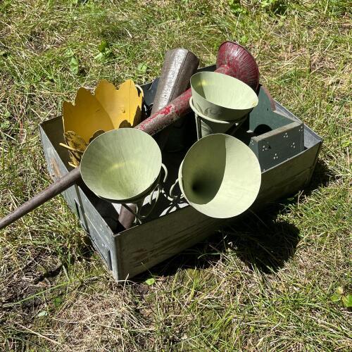 Assorted Vintage Metal Floral Holders and Planters