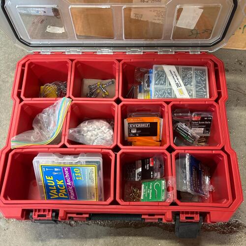 Milwaukee Organizer with Assorted Fasteners and Hardware