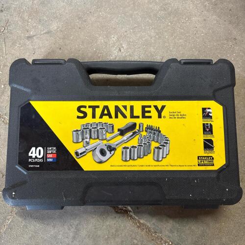 Stanley Socket Sets with Ratchet in Case