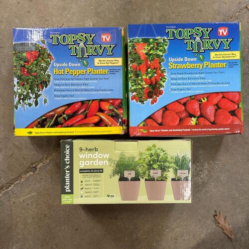 Window Herb Garden & Topsy Turvy Planters